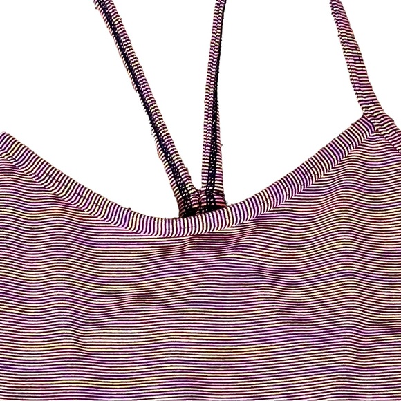 Lululemon Power Y Tank Top in Burgundy Stripes Size Small - Picture 2 of 4